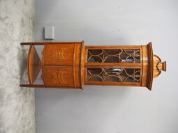 Antique Victorian Satinwood Corner Cabinet on Stand