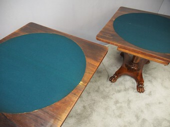 Antique Pair of George IV Rosewood Card Tables
