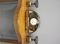 Antique Art Deco Marble Clock Garniture