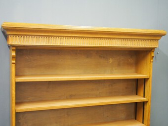 Antique Victorian Style Golden Oak Open Bookcase