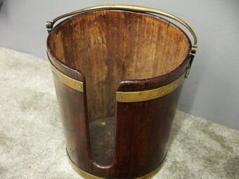 Antique George III Mahogany and Brass Bound Plate Bucket