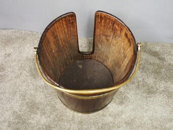 Antique George III Mahogany and Brass Bound Plate Bucket