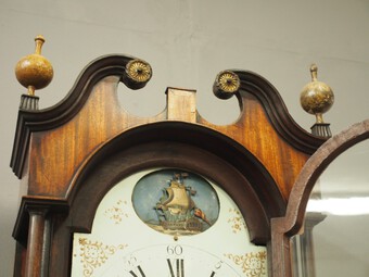 Antique George III Inlaid Mahogany Longcase Clock by Charles Campbell, Boness