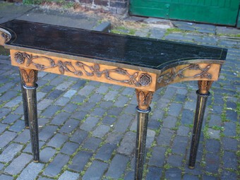 Antique Pair of Marble Top Console Tables