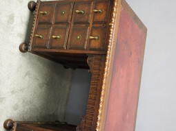 Antique Oak Pedestal Desk by Waring and Gillows, Lancaster