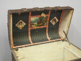 Antique American Dome Top Travel Trunk
