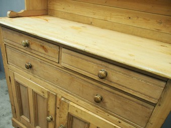 Antique Victorian Yellow Pine Kitchen Dresser