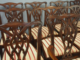 Antique Set of 12 Georgian Style Mahogany Dining Chairs