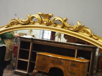 Antique Victorian Giltwood Overmantel Mirror by John Taylor & Son