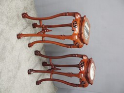 Antique  Pair of Chinese Padouk Marble Top Plant Stands