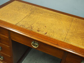 Antique Art Nouveau Mahogany Kneehole Desk