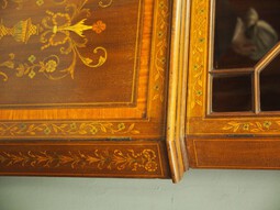 Antique Sheraton Style Marquetry Inlaid Corner Cabinet