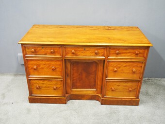 Antique Victorian Satin Birch Dressing Table / Desk