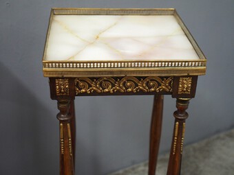 Antique Pair of Louis XV Style Marble Top Stands