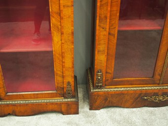 Antique Matched Pair of Victorian Display Cabinets