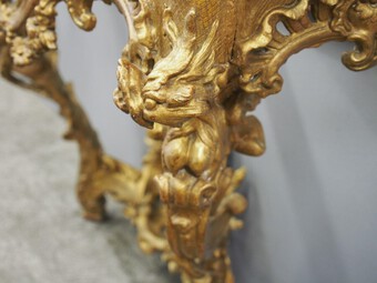 Antique George III Gilded Wood and Marble Console Table