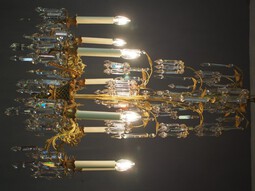 Antique Edwardian Gilded and Glass Chandelier