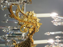 Antique Edwardian Gilded and Glass Chandelier
