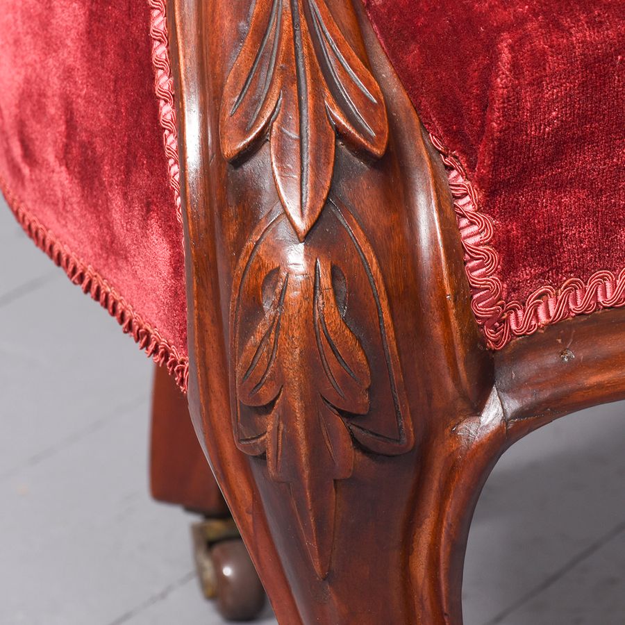 Antique Pair of Victorian Mahogany Armchairs