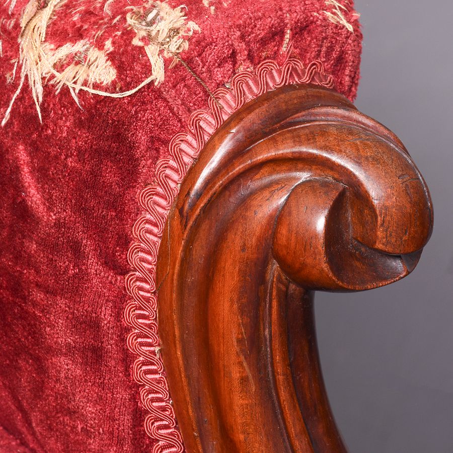 Antique Pair of Victorian Mahogany Armchairs