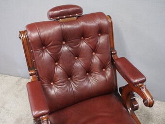 Antique William IV Mahogany and Burgundy Leather Armchair