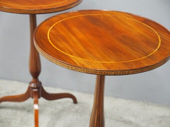 Antique Pair of Sheraton Revival Occasional Tables