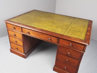 Antique Victorian Mahogany Partners Desk