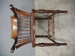 Antique Set of 6 Red Walnut Captain’s Chairs by W. Walker & Son