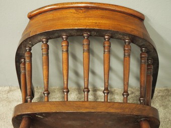 Antique Set of 6 Red Walnut Captain’s Chairs by W. Walker & Son