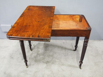 Antique Irish Regency Mahogany Foldover Tea Table