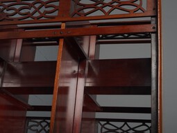 Antique Sheraton Style Inlaid Mahogany Revolving Open Bookcase