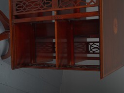 Antique Sheraton Style Inlaid Mahogany Revolving Open Bookcase