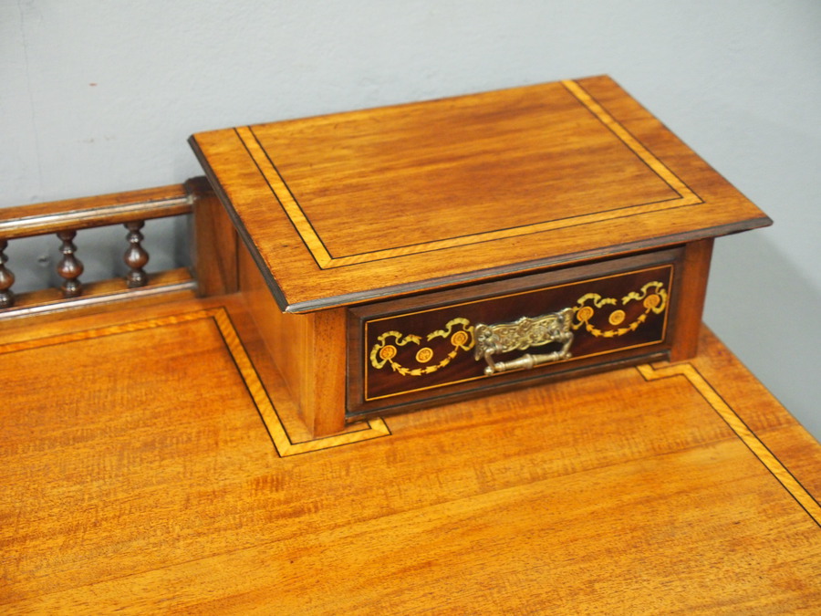 Antique Sheraton Style Inlaid Mahogany Desk