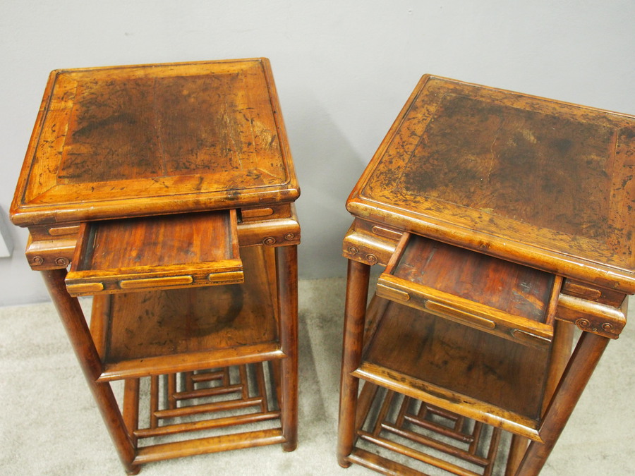 Antique Pair of Chinese Qing Dynasty Hardwood Stands