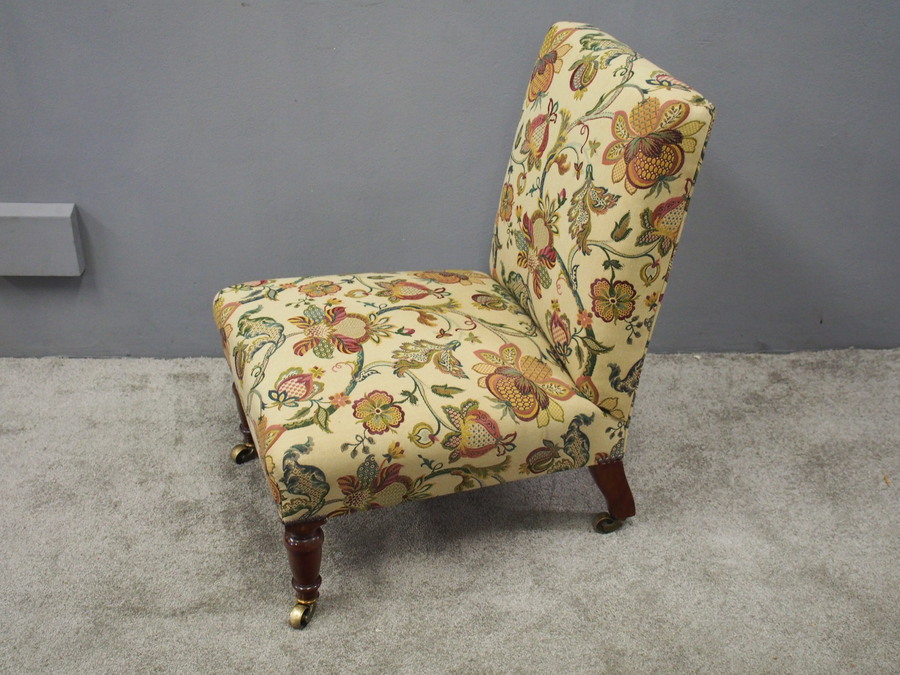 Antique Victorian Mahogany Slipper Chair