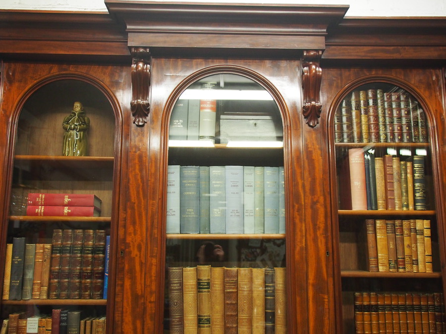Antique Victorian Mahogany Breakfront Cabinet Bookcase