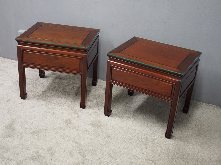 Antique Pair of Chinese Padouk Low Tables