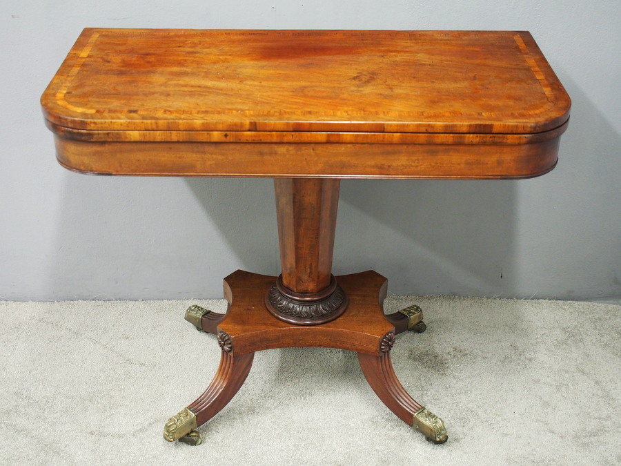 Antique Scottish George III Mahogany Fold over Tea Table