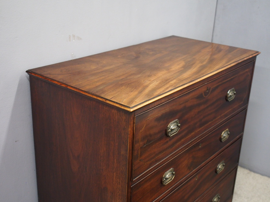 Antique Inlaid Mahogany Secretaire Chest of Drawers