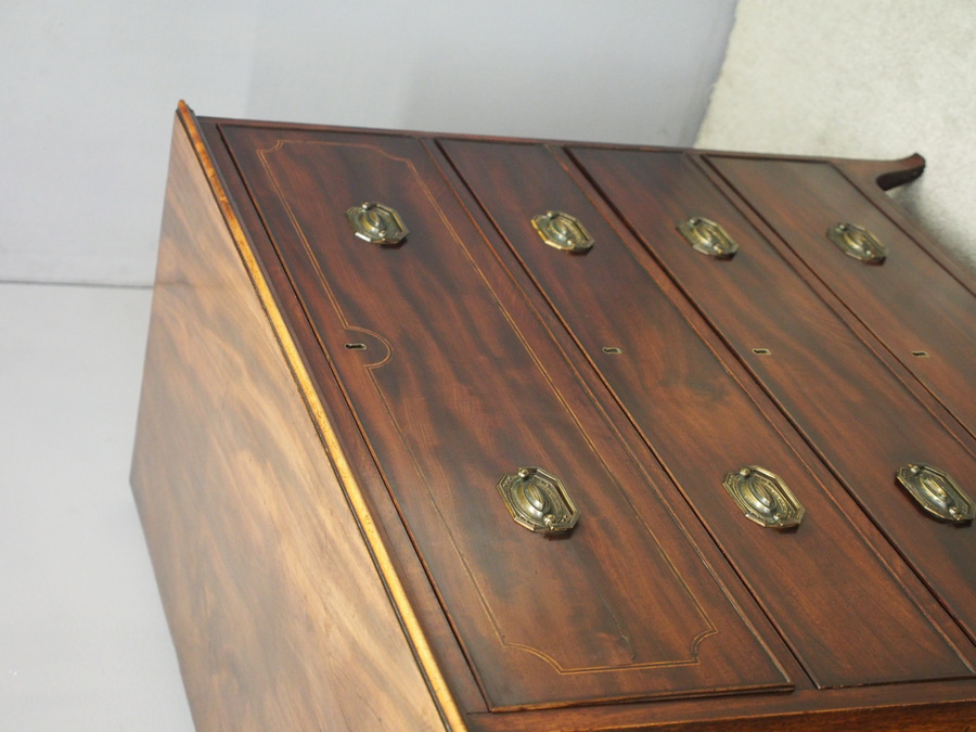Antique Inlaid Mahogany Secretaire Chest of Drawers