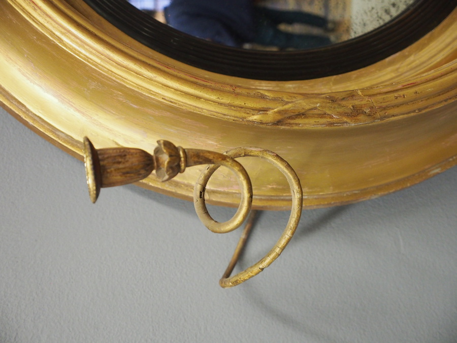 Antique Large Regency Gilt Girandole Mirror