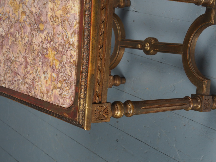 Antique Victorian French Giltwood and Marble Table
