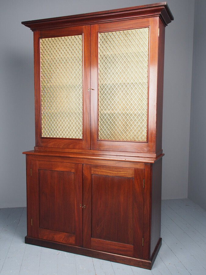 Antique Antique Late George IV Mahogany Cabinet Bookcase