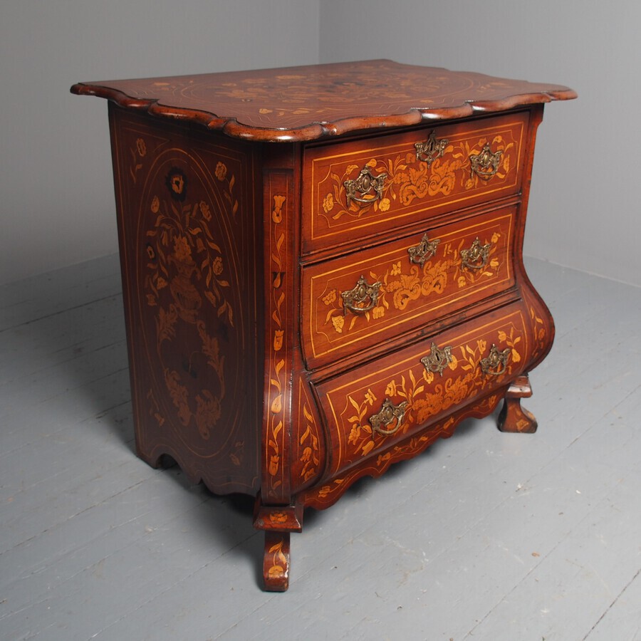 Antique Antique Dutch Marquetry Inlaid Chest of Drawers