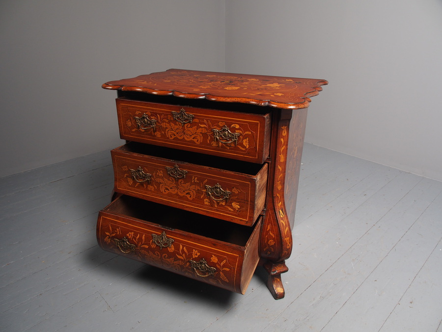 Antique Antique Dutch Marquetry Inlaid Chest of Drawers