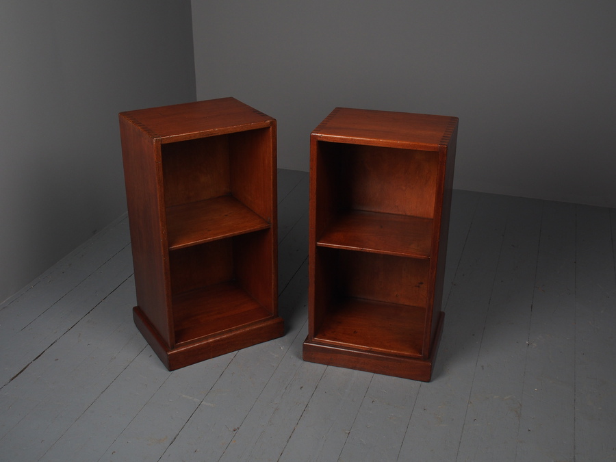 Antique Antique Style Pair of Teak Open Bedside Cabinets