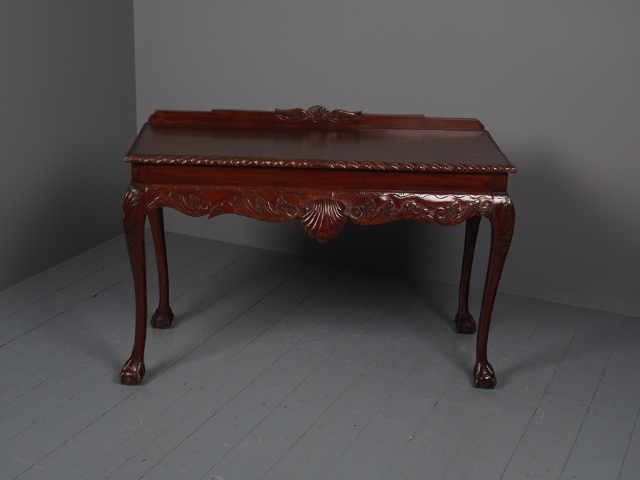 Antique Antique Irish Carved Mahogany Side Table