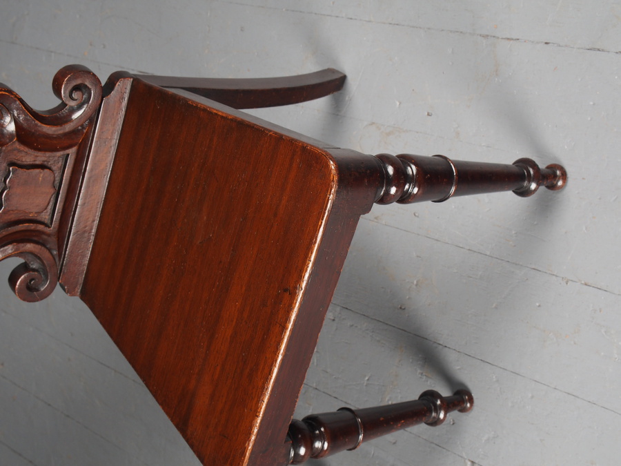 Antique Antique Pair of Dark Oak Hall Chairs