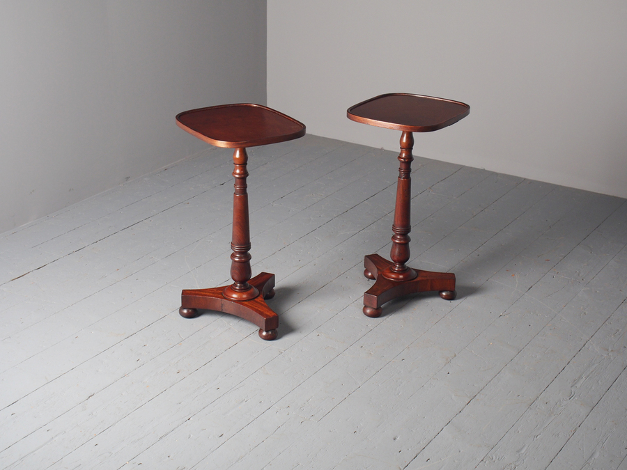 Antique Antique Pair of Mahogany Occasional or Wine Tables