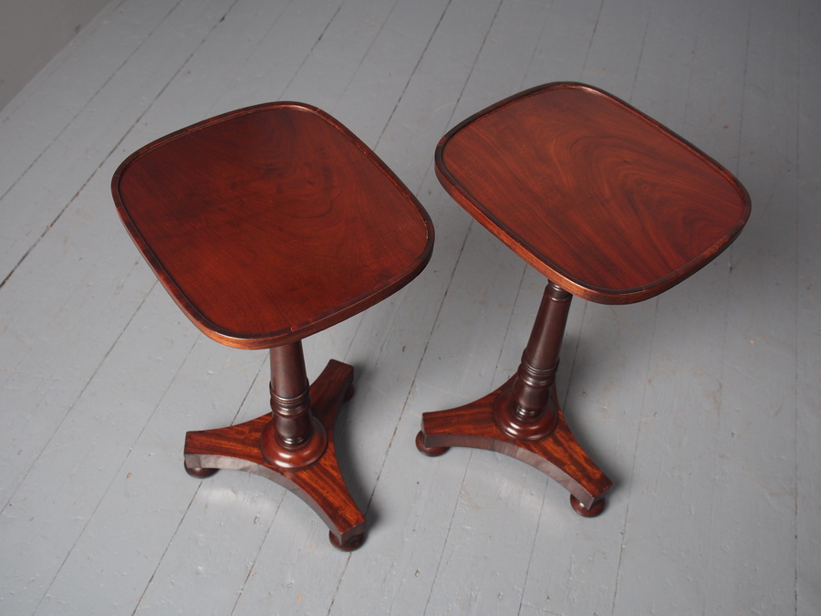 Antique Antique Pair of Mahogany Occasional or Wine Tables